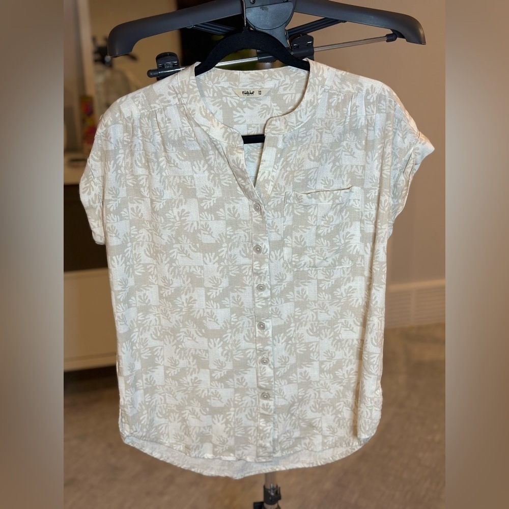 Far West Floral Button-Up Blouse | Linen blend | Size XS - Picture 2 of 9